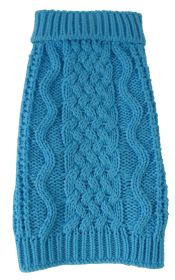 Fashion Designer Knitted Swivel-Swirl Heavy Cable Dog Sweater (size: large)