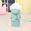 Dog warm clothing; Teddy plush corduroy pull loop two leg