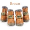Winter Warm Dog Snow Boots Waterproof Fur 4Pcs/Set Non-Slip