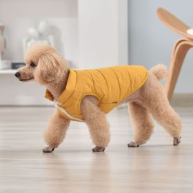 Lightweight Winter Fluffy Dog Coat; Sporty Warm Dog Sweater (Color: Yellow, size: XXL)
