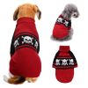 Pet Dog Halloween Costume Pumpkin Skull Death Pattern Knit Sweater